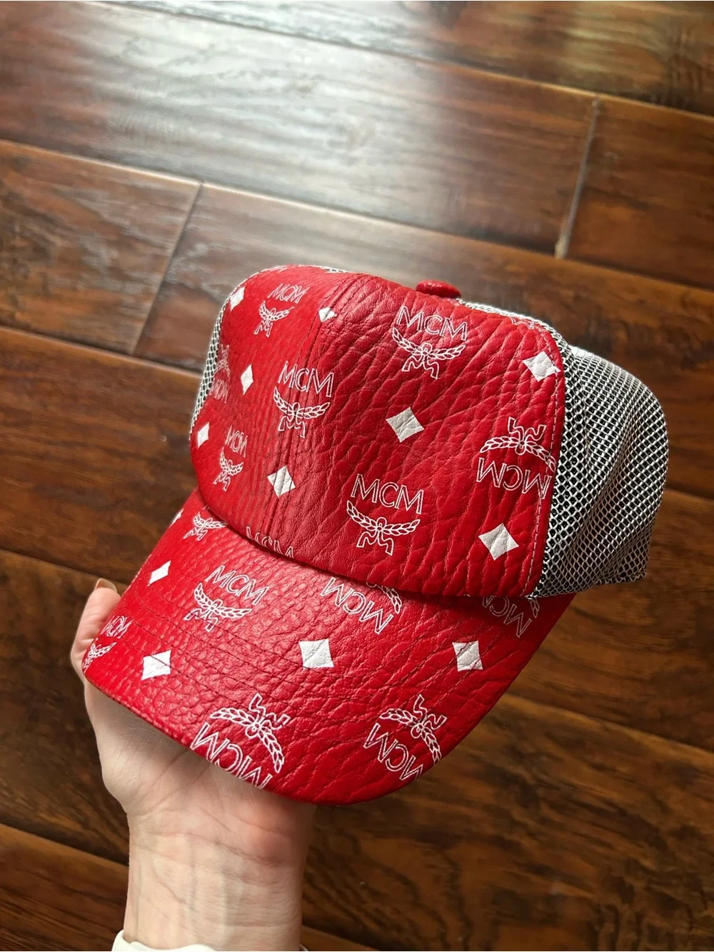 MCM Visetos Red Mesh Cap